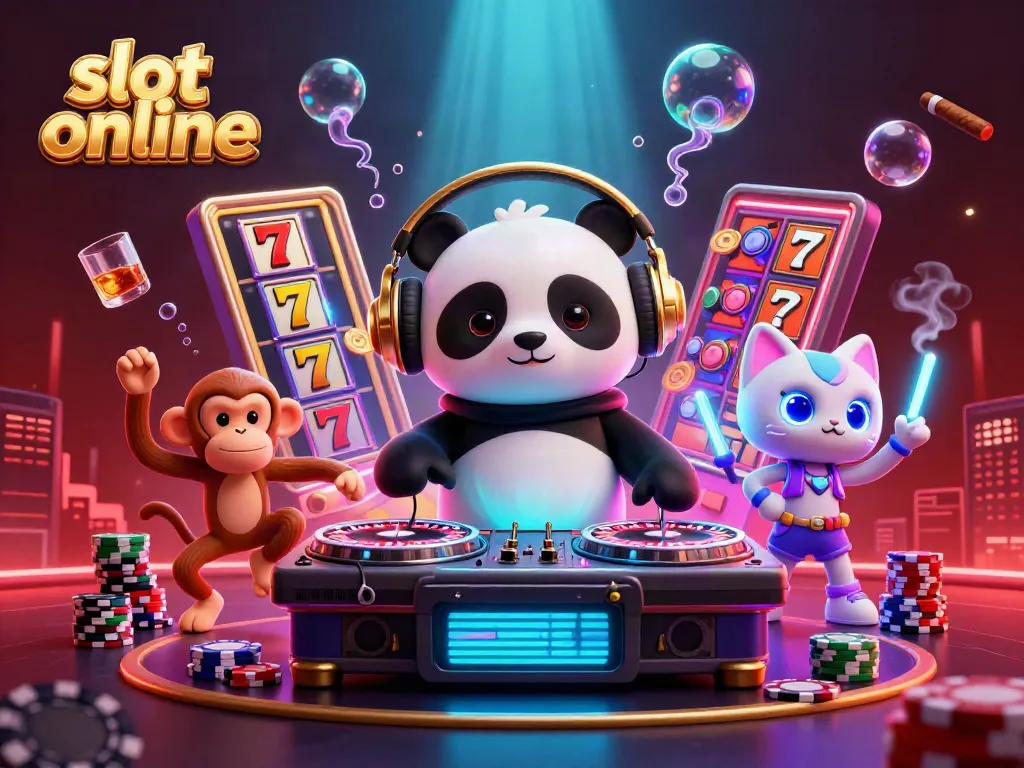 Spin and win with vibrant slot online characters in a lively casino scene
