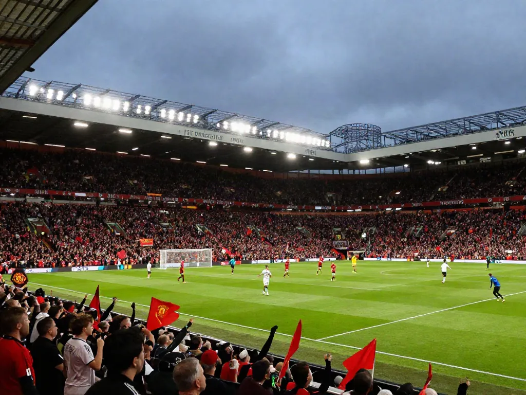 Exciting Manchester United vs Liverpool match scene showcasing fans, players, and stadium atmosphere.