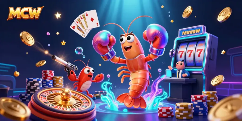 MCW brings excitement with a colorful 3D digital casino scene showcasing vibrant marine characters and gambling elements.