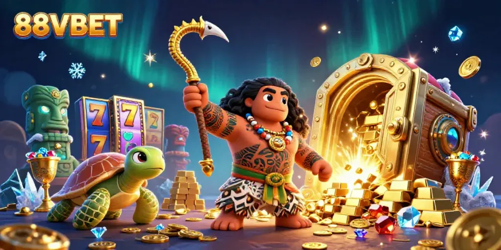 Experience exciting gaming moments with 88VBET in a vibrant casino-themed digital world.