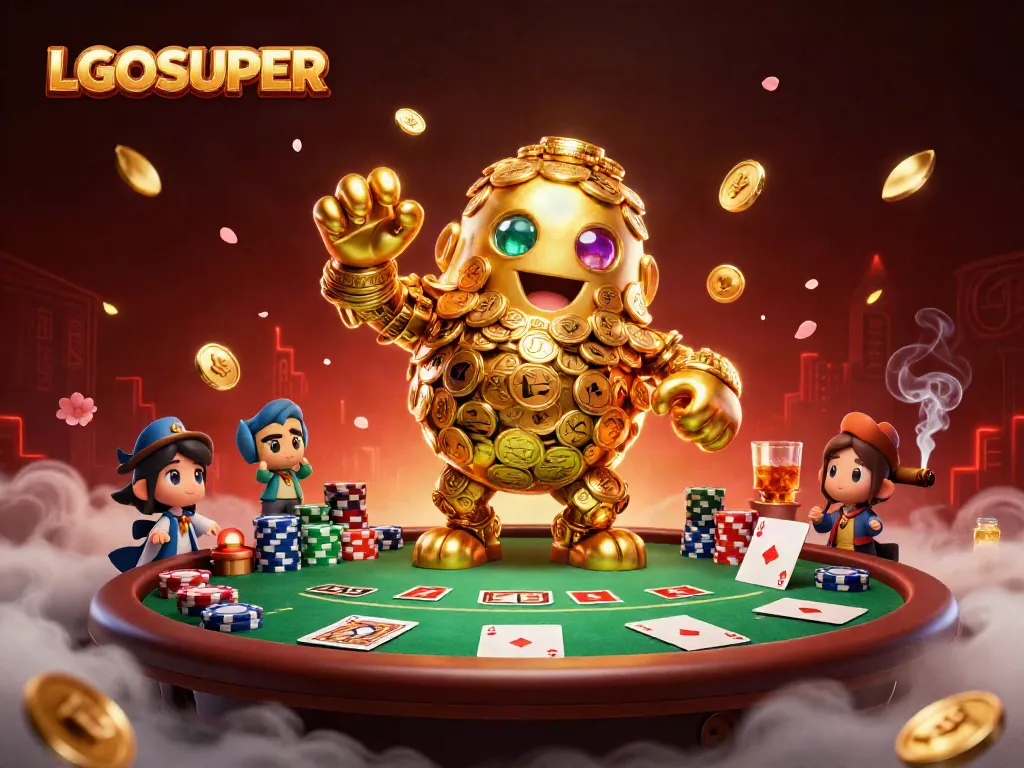 Engage with exciting games at LGOSUPER featuring stunning visuals of animated golems and poker elements.