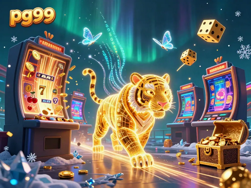 Engage in thrilling gameplay at pg99 with vibrant slot machines and golden tiger companions.