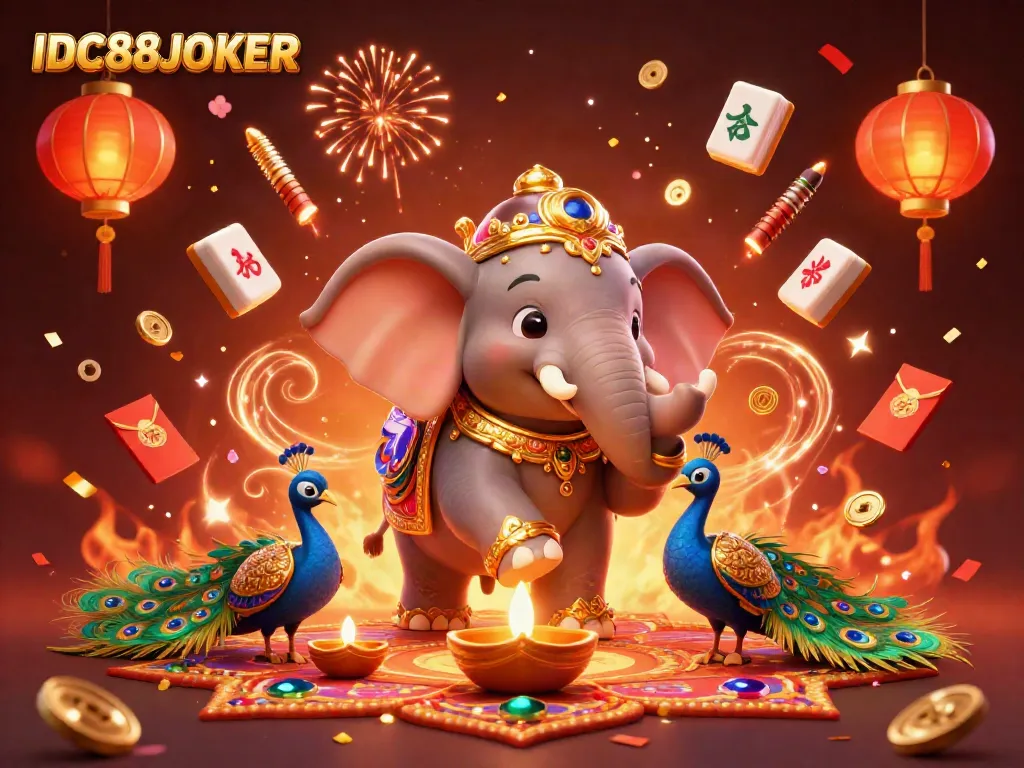 Spin to win with IDC88JOKER's Lucky Neko game featuring vibrantly designed characters and casino decorations.
