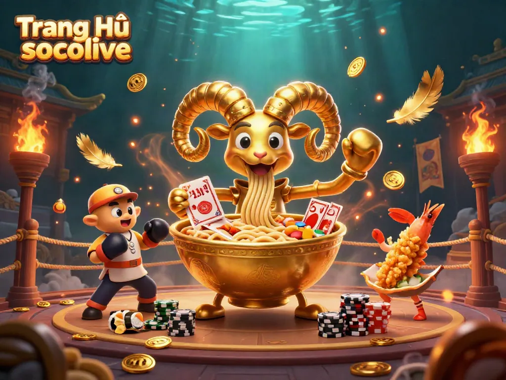 Watch exciting action with Trang Chủ socolive as unique characters deal cards and stack chips in a dynamic scene.