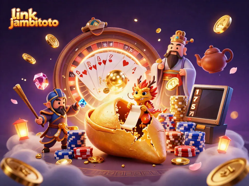 Experience the excitement of link jambitoto with a vibrant 3D casino scene full of action.