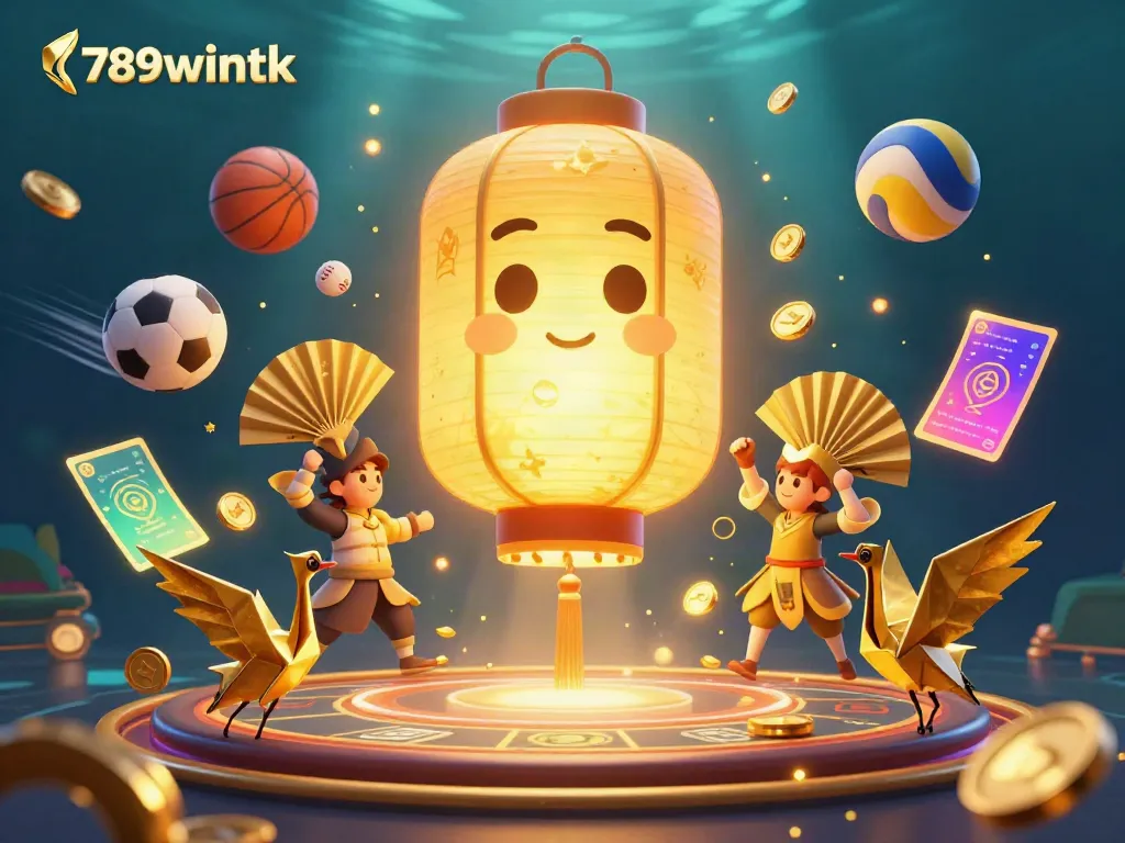 Experience winning thrills at 789wintk with dynamic casino action surrounded by golden characters and vibrant game elements.