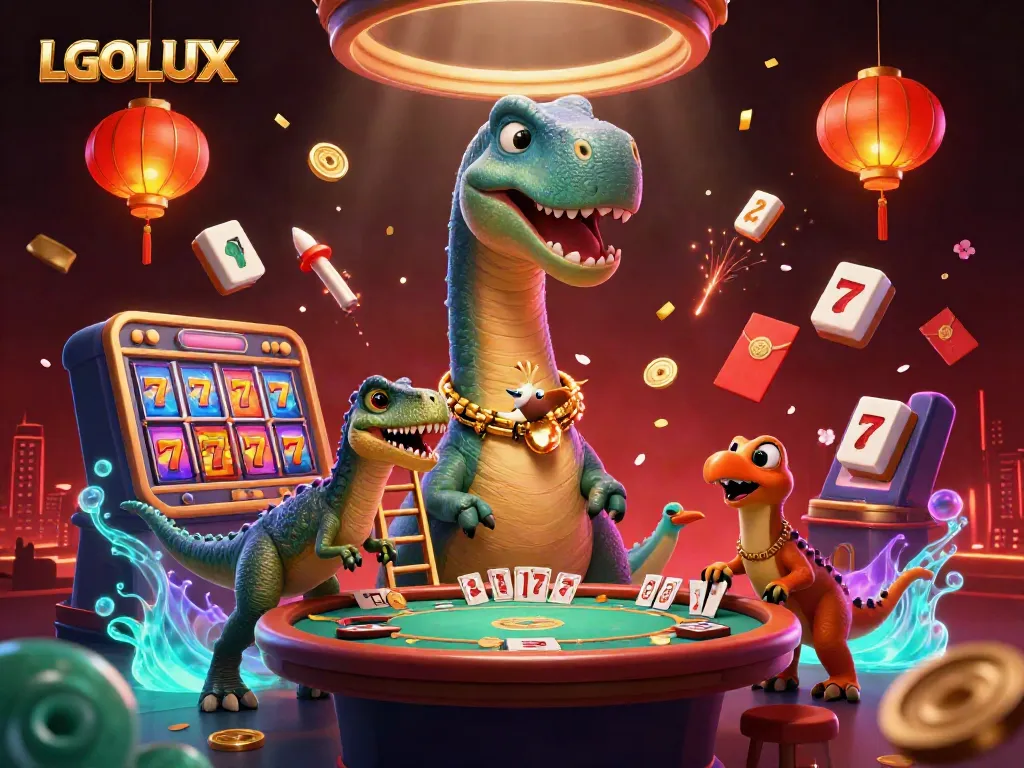 Interact with LGOLUX’s vibrant casino atmosphere featuring 3D characters in a rich gaming scene.
