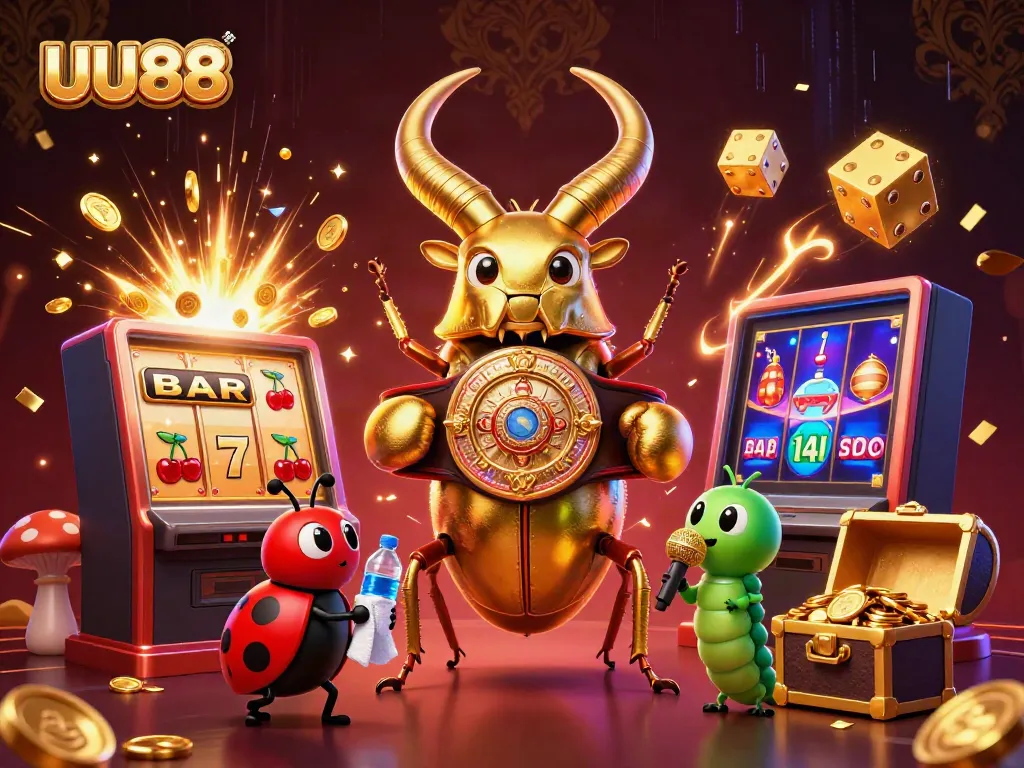 Experience thrilling jackpots at UU88 with a dynamic illustration of casino gameplay featuring vibrant characters.